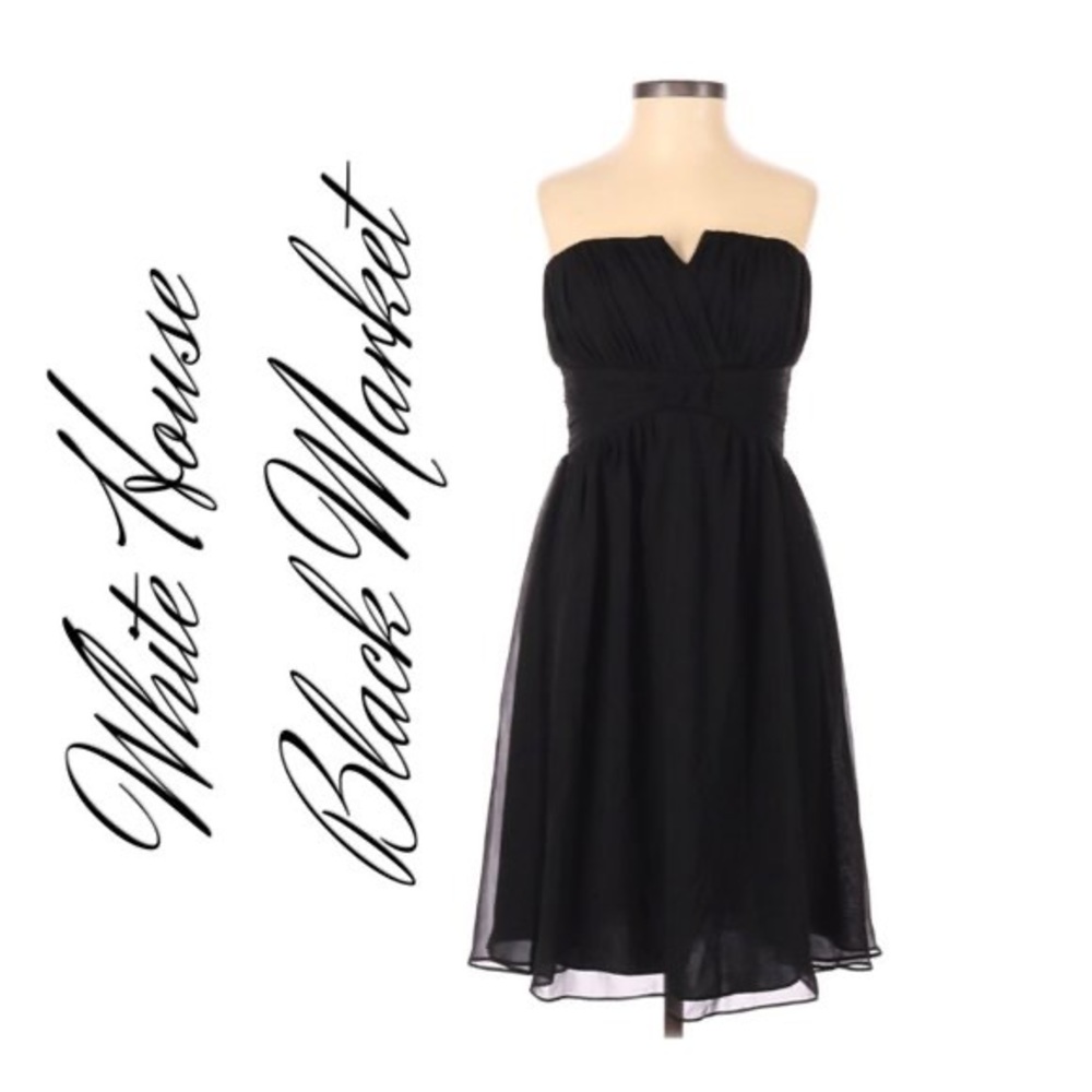 White House Black Market Chiffon Strapless Dress